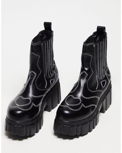Koi Footwear Koi Riviera Chunky Western Boots - Black