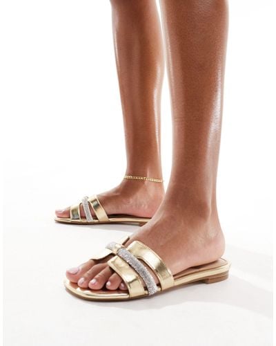 ALDO Deandra Embellished Flat Sandals - Metallic