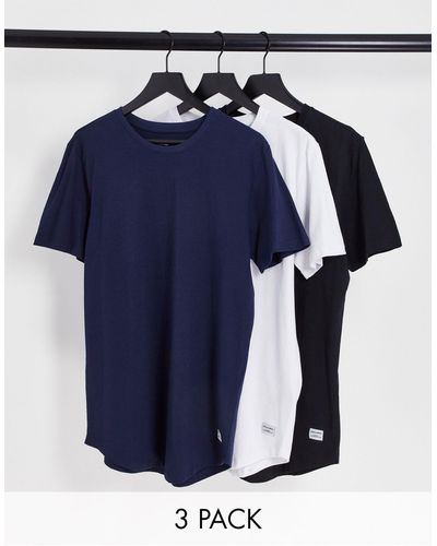 Jack & Jones – originals – longline-t-shirts - Blau