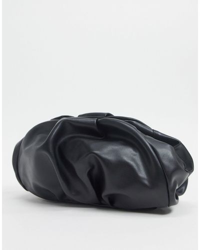 ASOS Oversized Ruched Clutch Bag - Black