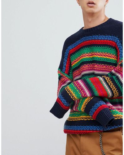 ASOS Multicolor Striped Textured Sweater
