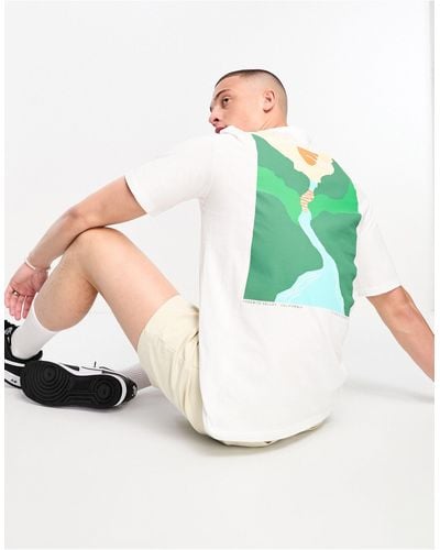 SELECTED Oversized T-shirt With Valley Back Print - White