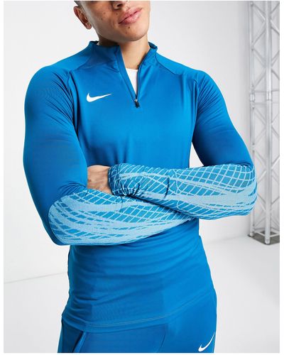 Nike Football Top color cerceta con media cremallera drill strike dri-fit - Azul