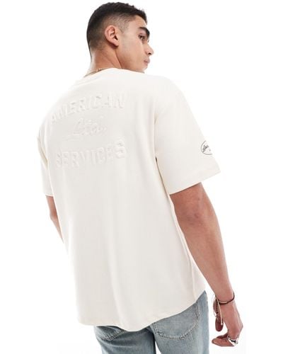 Bershka Heavyweight Printed T-shirt - White