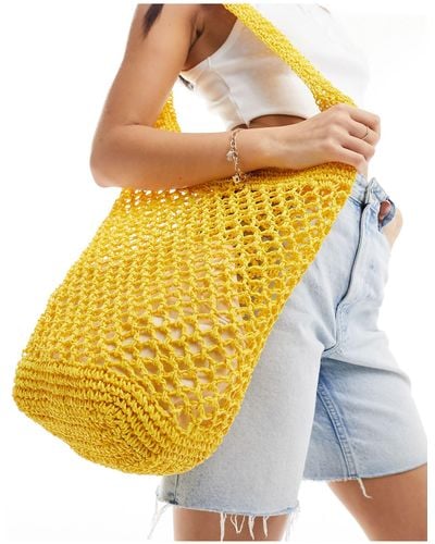 South Beach Crochet Tote Bag - Yellow