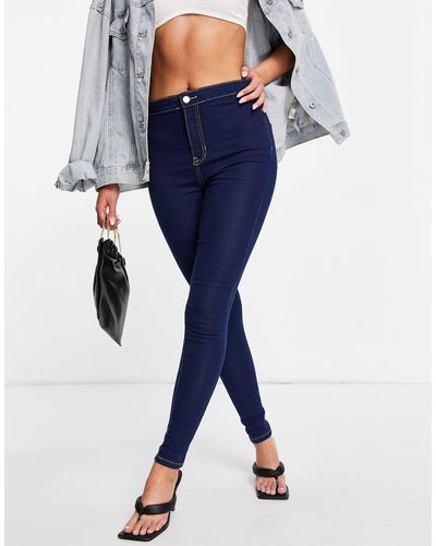 Naanaa – eng geschnittene jeans mit hoher taille - Blau