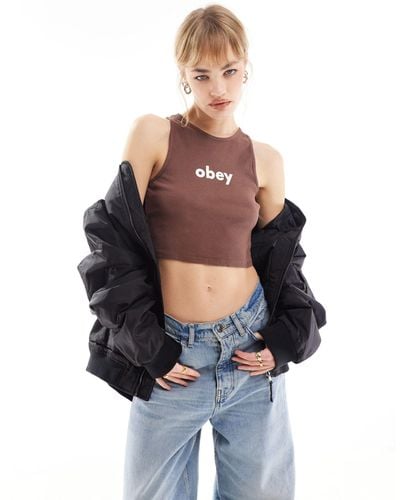 Obey Top sin mangas lowercase - Azul