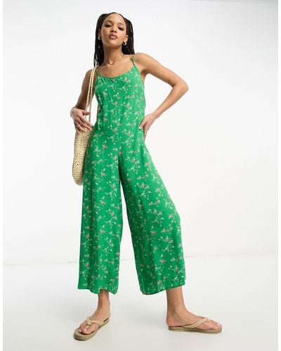 ASOS Strappy Culotte Jumpsuit - Green