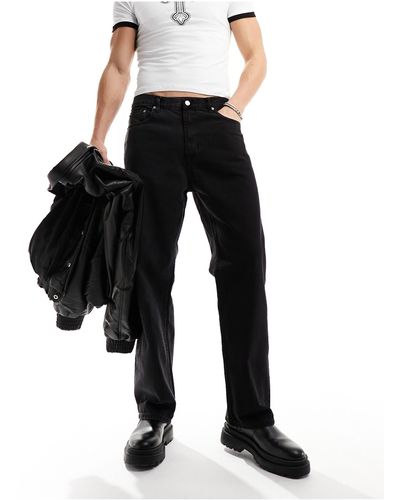 Dr. Denim – omar – jeans mit geradem, weitem schnitt - Schwarz