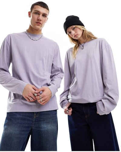 Collusion Unisex Long Sleeve Skater Top - Purple