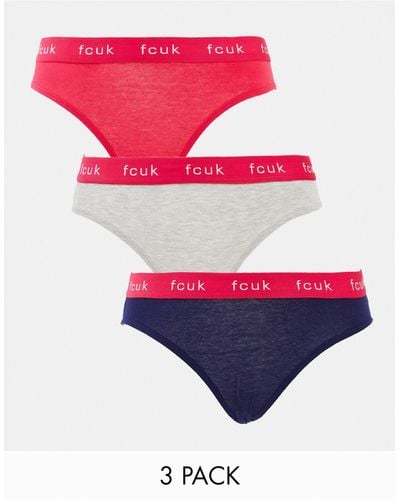 French Connection Fcuk 3 Pack Briefs - Pink