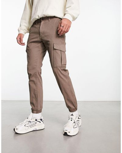 Jack & Jones Pantalones cargo marrones con bajos ajustados - Neutro