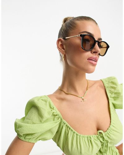 Le Specs Contraband - occhiali da sole neri con lenti marroni - Verde