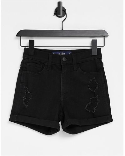 Hollister Pantalones cortos s con diseño rasgado - Negro