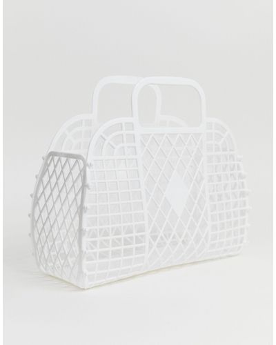 Monki – e Korbtasche aus Kunststoff - Weiß