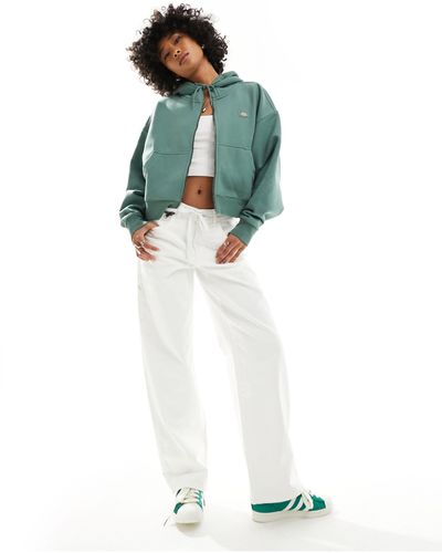 Dickies Herndon - jeans ampi a fondo ampio bianchi a vita medio alta - Verde