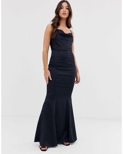 Lipsy Cowl Neck Maxi Dress - Blue