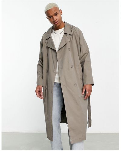 ASOS Trench-coat oversize - clair délavé - Gris