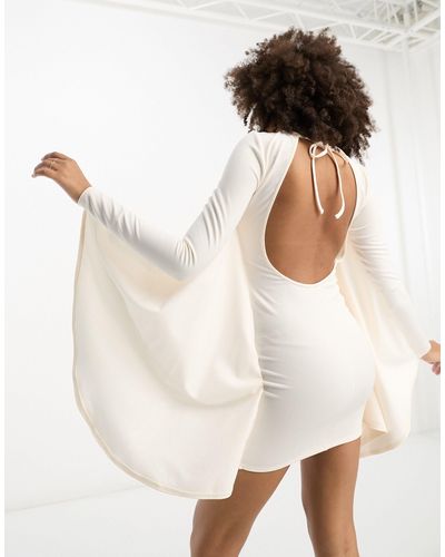 ASOS High Neck Cape Mini Dress - White