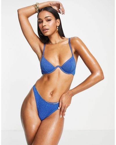 South Beach – mix and match – bikinioberteil mit auffälligem bügel-design - Blau