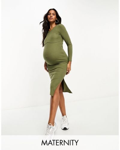Mama.licious Mamalicious Maternity Knitted Maxi Dress - Green