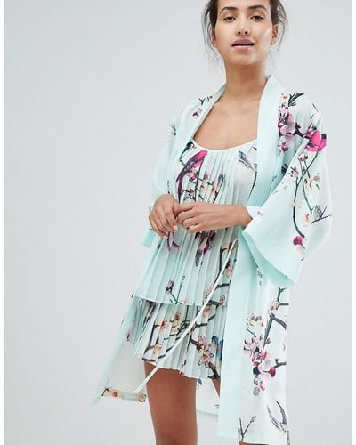 Ted Baker B By Flight Of The Orient Mint Kimono - Green