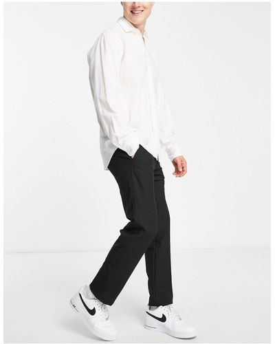 Pull&Bear Slim Smart Tailored Trousers - Black
