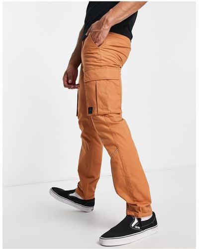TOPMAN Skinny Ripstop Cargo Trousers - Orange