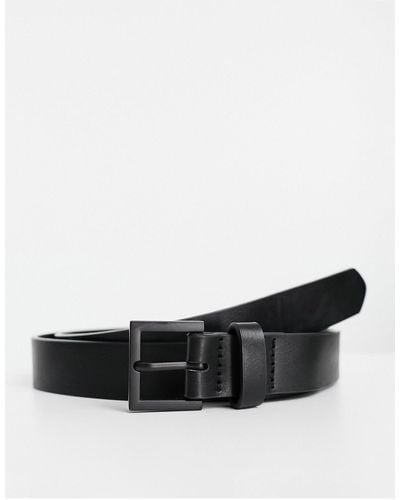 ASOS Smart Faux Leather Skinny Belt With Matte Buckle - White