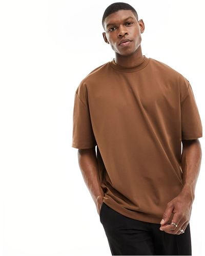 ASOS Oversized Scuba T-shirt - Brown