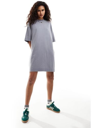 Collusion Washed T-shirt Dress - Blue