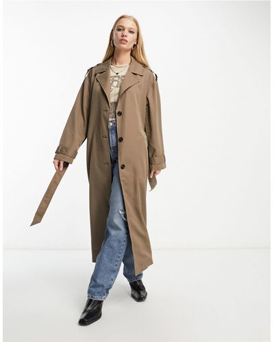 ONLY – longline-trenchcoat - Weiß