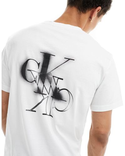 Calvin Klein T-shirt bianca con logo specchiato - Bianco
