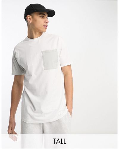 Another Influence Tall Regular Fit Colour Block T-shirt - White