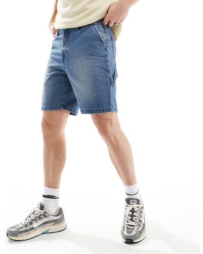 ADPT – locker geschnittene cargo-jeans-shorts - Blau