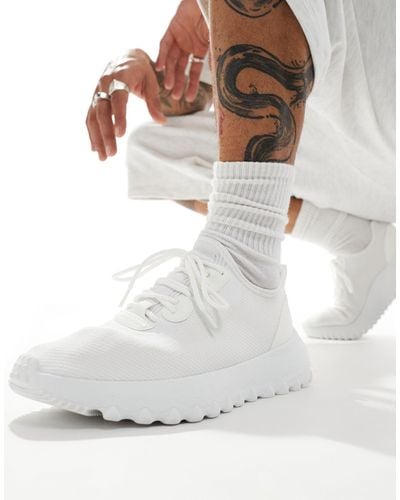 London Rebel Knitted Chunky Sole Sneakers - White