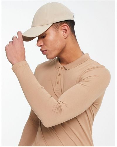 New Look Long Sleeve Polo Shirt - Natural