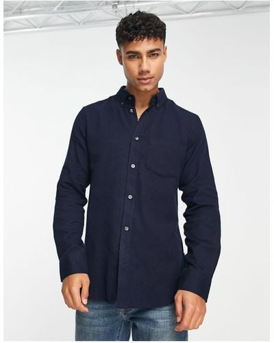 French Connection Long Sleeve Flannel Shirt - Blue