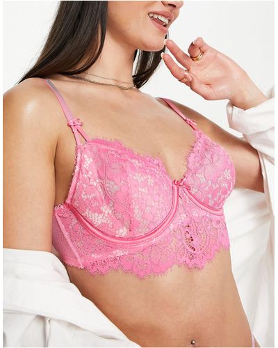 New Look Lace Underwired Bra - Pink