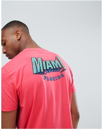 ASOS Relaxed Longline T-shirt With Miami Back Slogan Print - Pink