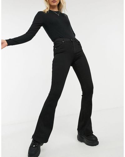 Dr. Denim – macy – ausgestellte jeans mit mittelhohem bund - Schwarz