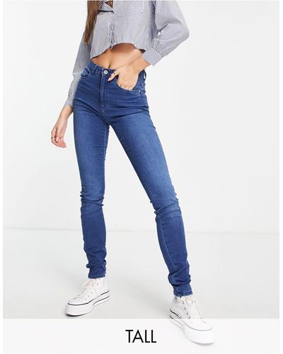 ONLY Royal - Skinny Jeans Met Hoge Taille En Wassing - Blauw