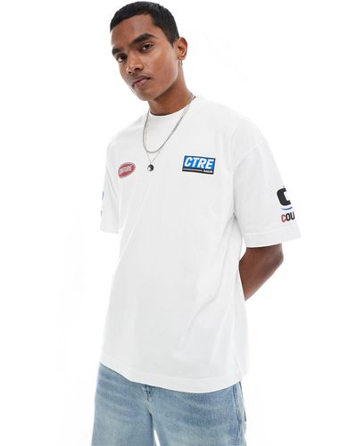 The Couture Club Camiseta blanca con estampado gráfico estilo motocross - Blanco