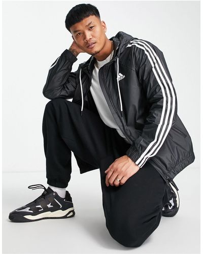 adidas Originals Adidas - outdoors - giacca vento nera con 3 strisce - Nero