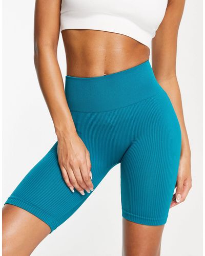 Hoxton Haus Seamless Gym legging Shorts - Blue