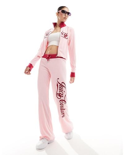 Juicy Couture Retro Towelling Flare Tracksuit Bottoms Co-ord - Pink