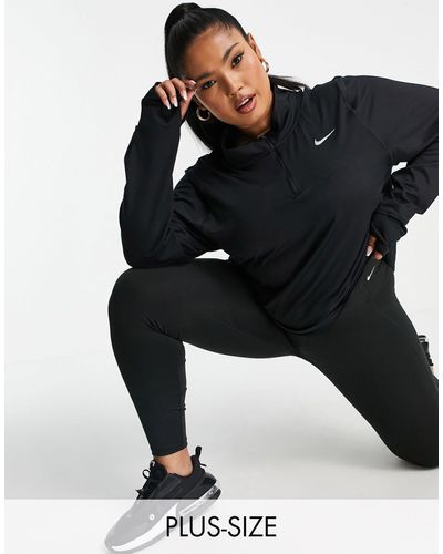Nike Chaqueta negra con media cremallera element dri-fit - Azul