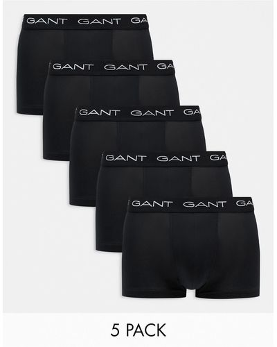 GANT 5 Pack Trunks With Logo Waistband - Black