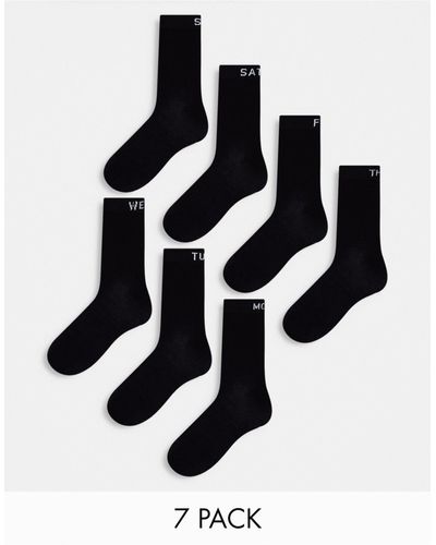 Lindex Set Van 7 Paar Sokken Met - Zwart