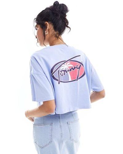 Tommy Hilfiger Oversized Cropped Archive T-shirt - Blue